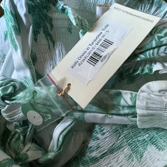 Sheridan French Kelly Dress Turquoise Toile Size SMALL - Picture 3 of 3